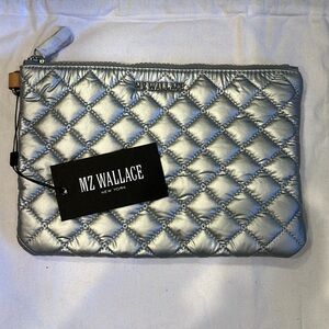 MZ Wallace Tin Metallic Small Metro Pouch